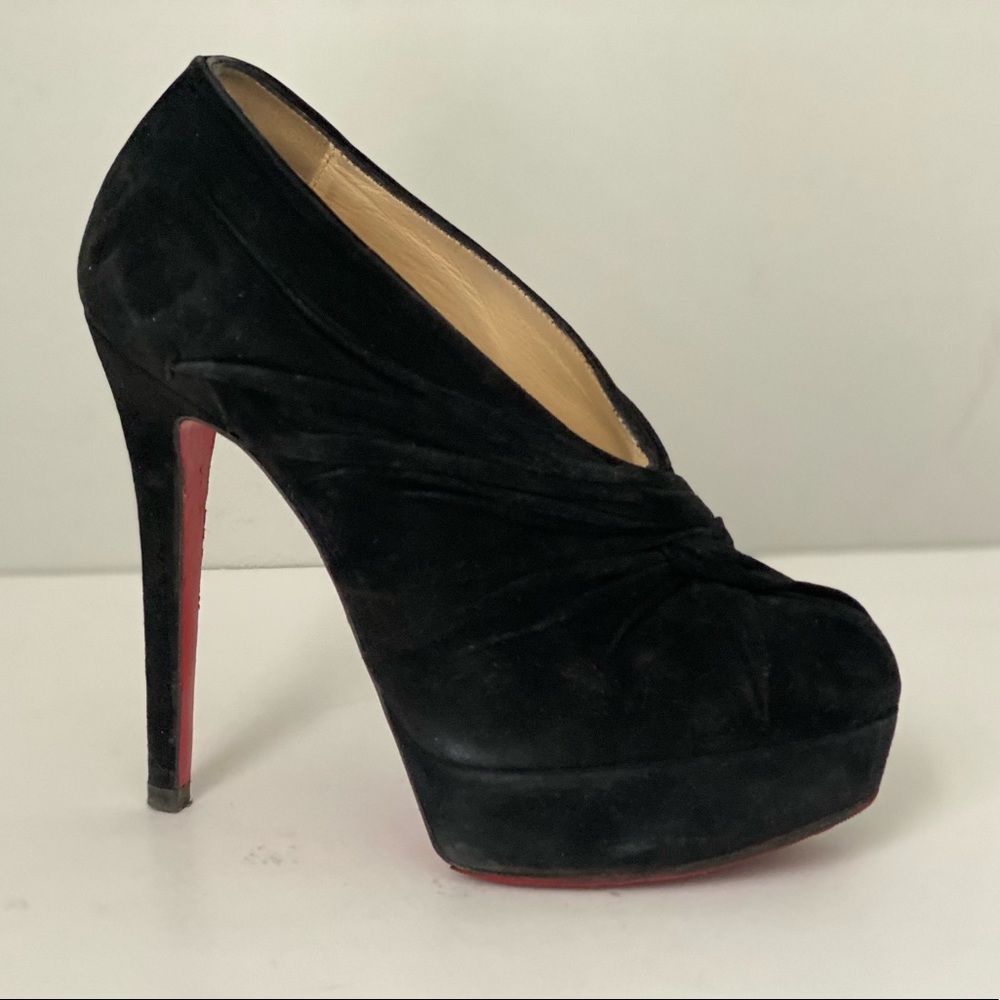 CHRISTIAN LOUBOUTIN MANCHON 120MM BLACK SUEDE